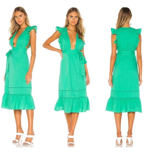 Lovers + Friends Dresses & Skirts - Lovers + Friends Green Wrap Dress